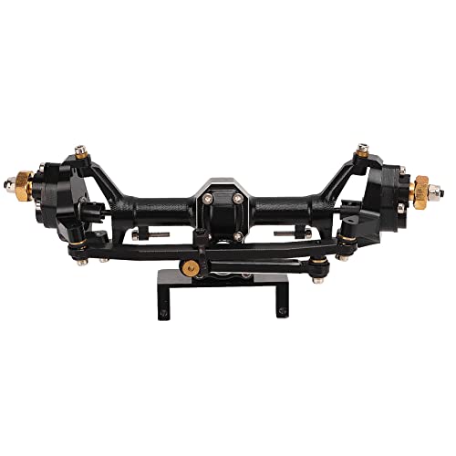 RiToEasysports SCX24 Portal Axle Upgrade Kit, CNC Machined Aluminum Alloy Front Rear Axle Assembly with Hardened Steel Gears for Axial 1/24 RC Crawler Car (Black) - color: Black