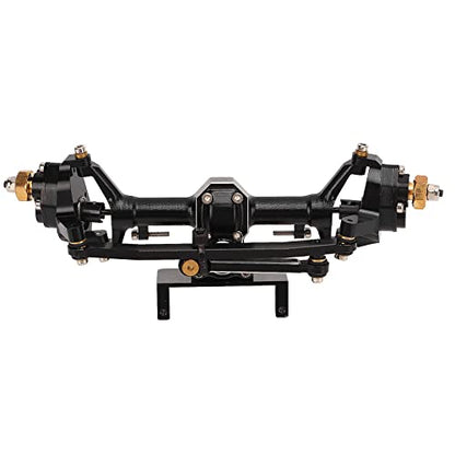 RiToEasysports SCX24 Portal Axle Upgrade Kit, CNC Machined Aluminum Alloy Front Rear Axle Assembly with Hardened Steel Gears for Axial 1/24 RC Crawler Car (Black) - color: Black