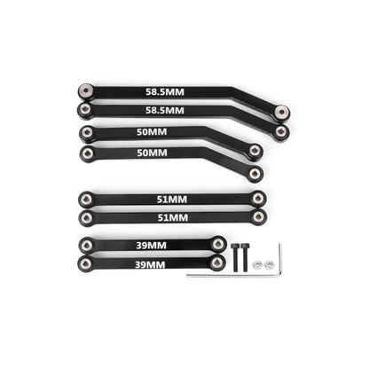 SCX24 Links High Clearance Links Chassis Suspension Steering Links Set for Axial SCX24 Upgrades 1/24 RC Crawler - color: Black