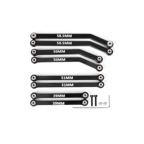 SCX24 Links High Clearance Links Chassis Suspension Steering Links Set for Axial SCX24 Upgrades 1/24 RC Crawler - color: Black