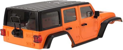 6.10inch/155mm Wheelbase Shell ABS Hardtop Body Kit Replacement Part for TRX4M Bronco Defender AX8560 1/18 RC Crawler Chassis (Orange) - color: Orange