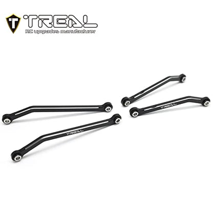 Treal Aluminum 7075 High Clearance Links Set (4pcs) Chassis Lower Links Compatible with TRX4M 1/18 RC Crawler (Black) - color: Black