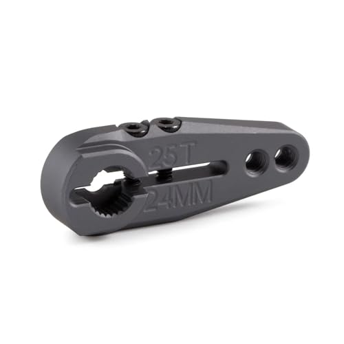 25T Servo Horn CNC 7075 Aluminum 20mm 24mm Servo Horn Steering Clamping Arm for Protek Savox Futaba Servo 1/10 Arrma Buggy Granite Monster Truck Raide (25T 24mm) - color: 25t 24mm