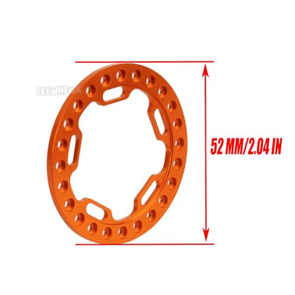 Metal 1.9 Beadlock Wheels Replacement Ring for 1/10 TRX4 SCX10 90046 90047 Crawler RC Car,4Pcs RC 1.9 Beadlock Wheels Replacement Ring,Orange - color: Orange - (Beadlock Ring)