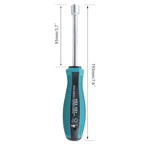 11/32 Inch Non-Magnetic Tip Six Point Hex Nut Driver with 3.7-Inch Round Shaft, Non-Slip Cushion-Grip Handle 2pcs - size: 11/32inch