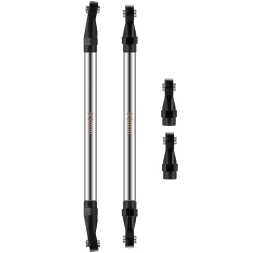 2Pcs Stainless Steel Link Rod Linkage Plastic Link Rod End，95mm | 55mm-155mm，Upgrade Parts，For Axial 1/10 SCX10 TRX4，RC Crawler Car - style: 95mm