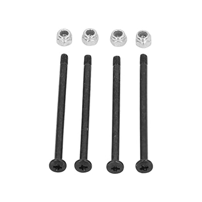 Generic 4Pcs RC Car Screws Kit Steel Black Silver Nuts Remote Control Car Accessories with Rustproof Anti Loose for 144010 144002 124016 124017