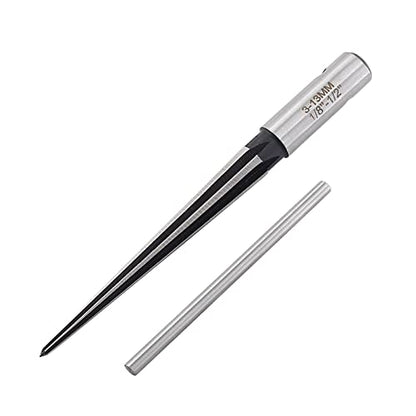 1/8"-1/2" (3-13mm) T Handle Tapered Reamer | 6 Fluted, Chamfer Reaming Tool, Guitar Bridge Pin Hole, Woodworker Luthier Tool - size: 1/8"-1/2"