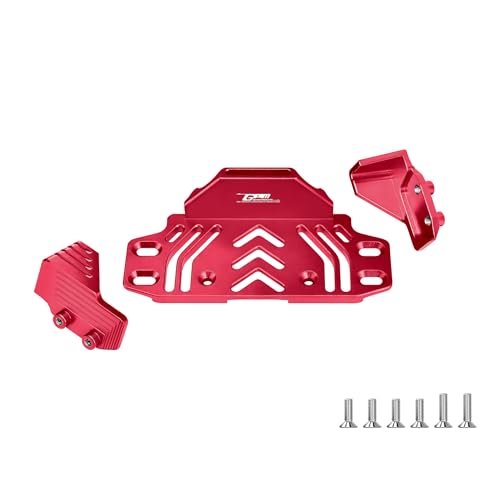 GPM 6061-T6 Aluminum Battery Tray Set for 1/10 Axial SCX10 III Jeep Wrangler CJ-7 Gladiator RC Crawler Upgrade Parts (Red) - color: Red