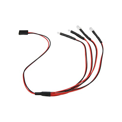4Leds LED Light Headlights Taillight Kit Accessories, RC Car LED Lights, RC Car Upgrade Parts for Axial AXIAL SCX24 1/24 Remote Control Car Truck Tank Crawler，2 Red 2 White