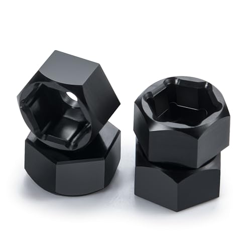 4PCS 5mm to 7mm Wheel Hex Hub Adapters for 1/10 WPL D12 | RC Truck Car 1/24 SCX24 RC Upgrades Accessories Black