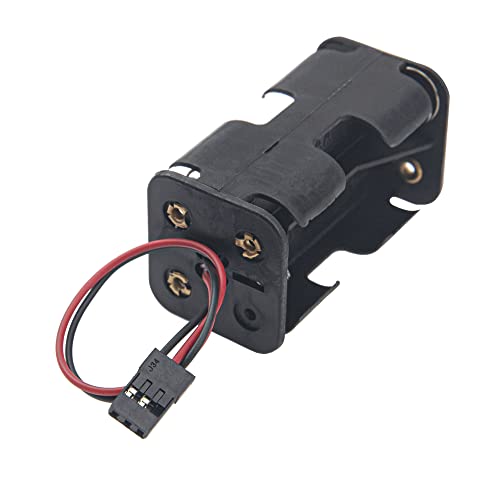 ShareGoo 4 Cell AA Battery Container Holder Case Box & On/Off Power Switch with JR Style Connector Compatible with HSP Redcat Axial Tamiya Wltoys Himoto 1/8 1/10 1/16 RC Car Truck Crawler