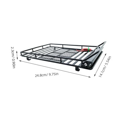 1:10 Crawler Car Luggage Bracket Roof Cargo Bracket Storage Shelf Led Lighted for Easy Access - size: 24.80X14.10X2.30CM