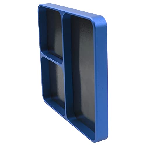 RC Screw Tray Magnet Screws Holder Plate Screw Organizer Tool (Blue) | Universal Metal RC Screw Tray with Magnetic Pad, Magnet Screws Plate RC Tools for HSP Redcat Traxxas Axial 1/8 1/10 RC Car - color: Blue