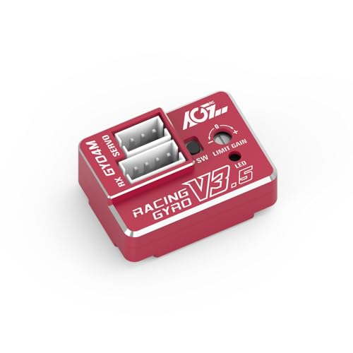 AGFRC 4g AVCS Gyro for RC Mini-Z Drift Car (GY04M V3.5 Red) | 3.7-8.4V, 20mA, AVCS & Normal Dual Modes, 32-bit PID Control, for Mini-Z 1/27-1/28, 21×15×8.8mm - color: Red