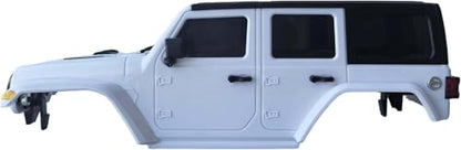 6.10inch/155mm Wheelbase Shell ABS Hardtop Body Kit Replacement Part for TRX4M Bronco Defender AX8560 1/18 RC Crawler Chassis (White) - color: White