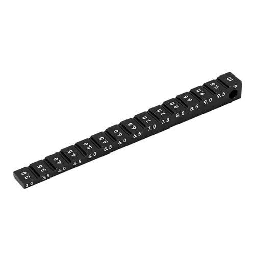 RC Ride Height Gauge 1/10, RC Camber Gauge Aluminum Alloy RC Ride Height and Camber Gauge Kit for 1/10 RC Drift Car, 0.1 to 0.4in Adjustment Range (Black) - color: Black