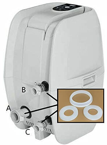Replacement Coupling Connector Seal Kit for Coleman Lay-Z-Spa 1A+2B/C | Pump Fittings Screw Nut Nipple, Leak Repair Washers Gaskets, Durable Rubber, Easy Install, Fix E02 Error - color: 1A2BC Split nut