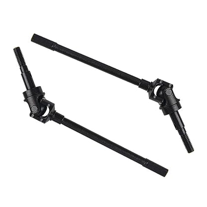 1 Pair Metal Hard Steel Axle Dog Bone CVD Drive Shaft Set for Axial SCX10 II 90046 1/10 RC Crawler Car, Black