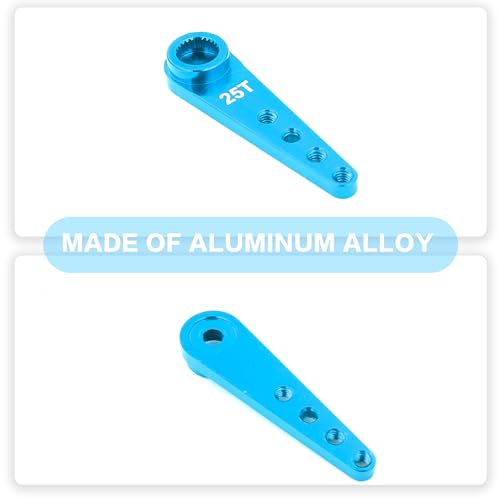 6PCS Aluminum 25T Servo Horn 37mm for Futaba Savox Power(Blue) | 25 Teeth Extension Steering Arm Server,Compatible with Futaba Savox Power HD HSP MG995 MG996 Servos,CNC Machining - color: 6pcs Blue