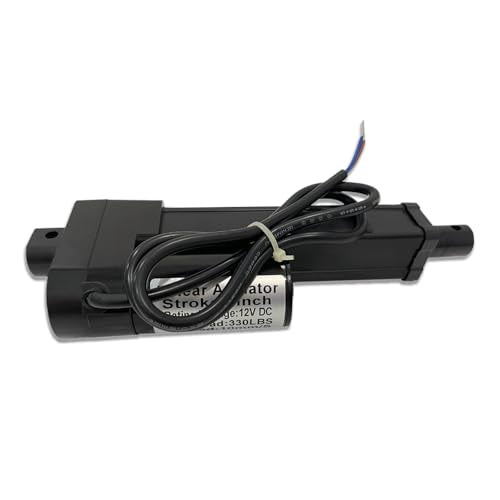4" (100mm) Stroke 12V Silent Electric Linear Actuator Black | 330lbs (1500N) Load Capacity, IP55 Waterproof - color: Black, size: 4"
