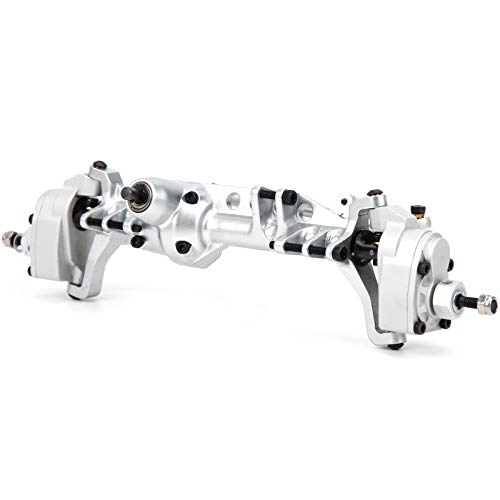 Remote Control Car Metal Front Portal Axle Assembly for 1/10 SCX10 III RC Crawler (Silver) - color: Silver