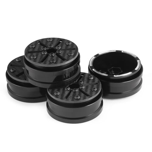 Beadlock Wheel Rims 4PCS 1.9" Upgraded Carbon Fiber Aluminum Wheel Hub Compatible with 1/10 RC Crawler Gen8 TRX-4 Axial VS4-10 Capra SCX10 RC Car Accessories (Patten C) - color: Patten C