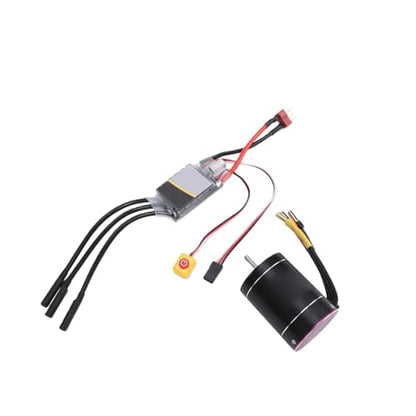 RC Brushless Motor ESC Combo, 3650 2600KV High Speed Motor with 75A ESC, for 1/10 1/8 RC Trucks, Boats