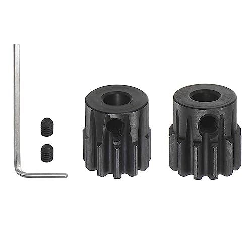 HARFINGTON Mod 1 M1 Pinion Motor Gear Set 2pcs 11T 12T Fit 5mm RC Motor Shaft M1 Pitch Gears for RC Car, with Hex Key - style: 11T 12T