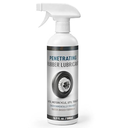 16.9 oz Bottle Tire Mounting Rubber Lubricant, Tire Mounting and Demounting Lubricant for Enhanced Bead Seal & Rust Protection for Car, Truck, Motorcycle, UTV & Trailer, Ready to Use Spray