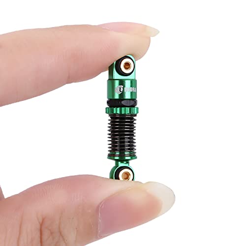 INJORA 43mm Aluminum Threaded Shocks Absorber Damper for 1/24 SCX24 (Green) - color: Green
