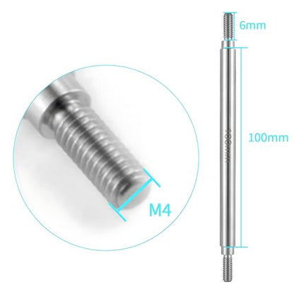 2Pcs M4 Stainless Steel RC Links for 1/10 Axial Wraith SCX10 TRX-4 | 1 Pair RC Steering Linkage Set, 50mm/55mm/60mm/70mm/75mm~155mm - style: 100mm