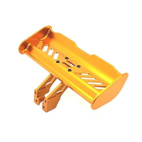 RC Frame Parts For WpL 1/14 1/12 CNC Adjustable Alloy Spoiler Mount Wing Bracket Set Rc Car Parts Accessories Upgrades Replacement And Repair(Yellow) - color: Yellow