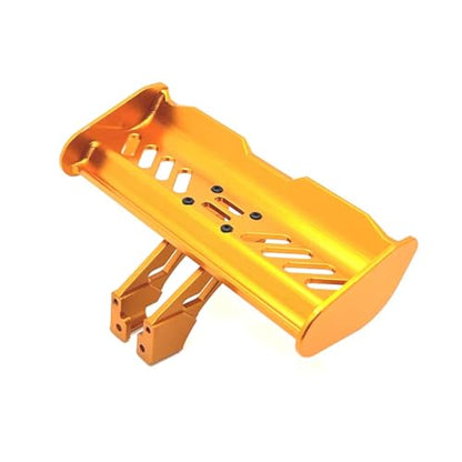 RC Frame Parts For WpL 1/14 1/12 CNC Adjustable Alloy Spoiler Mount Wing Bracket Set Rc Car Parts Accessories Upgrades Replacement And Repair(Yellow) - color: Yellow