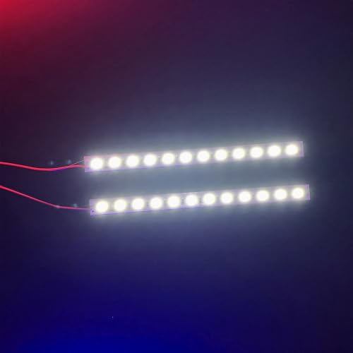 24 LEDs Chassis Light Aluminum RC LED Strip Lights Night Flash 6V Accessories Compatible with 1/10 1/8 Traxxas TRX4 TRX6 Slash Rustler Redcat 4WD RC Car Crawler Buggy