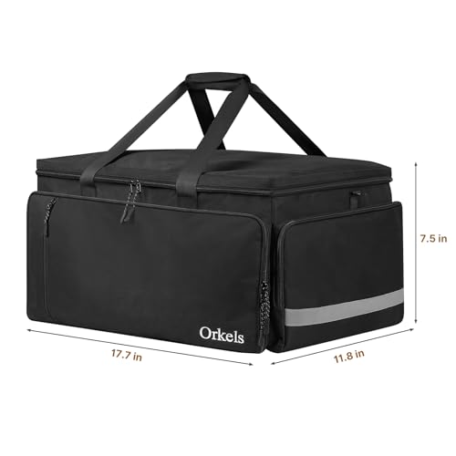 ORKELS Storage Bag for Traxxas RC 1/14, 1/16 & 1/18 Cars, Protective Carry Case with Bottom Clapboard and Multi-Pockets for Tools & Accessories, Black - size: FOR 1/14, 1/16, 1/18 RC Car