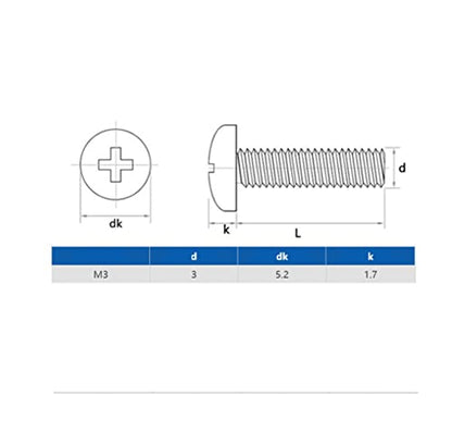 cSeao 420pcs M3 x 6mm / 8mm/ 10mm/ 12mm/ 16mm/ 20mm Pan Head Machine Screws Washers Hex Nuts Assortment Kit, Phillips Drive, 304 Stainless Steel - size: M3