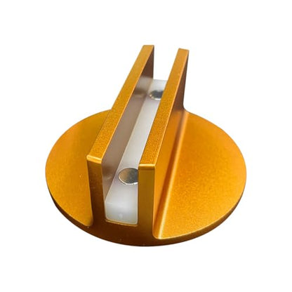Universal Magnetic Jack Pad, 0.37" Slotted Aluminum Grooved Pad | Jack Puck Pinch, Pinch Weld Frame Rail Adapter with Large Slotted for Most Cars SUVs Trucks, Orange - color: Orange
