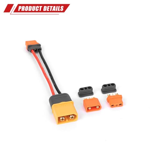 RCAWD XT60 Male to Female IC2 Male Female Adapter Connector with IC2 Male and IC2 Female Replacement for RC Car Battery