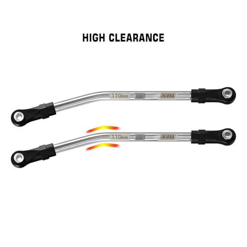 INJORA Stainless Steel High Clearance Links with Rod Ends for TRX4 SCX10 II SCX10 III VS4-10 1/10 RC Crawler Car Upgrade(110mm) - size: 110mm