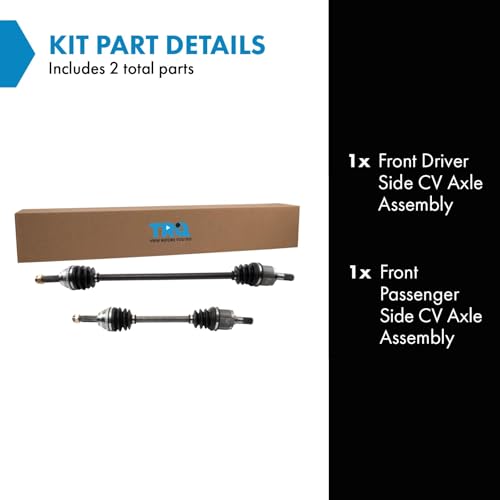 TRQ Front Driver and Passenger Side CV Axle Assembly Set Compatible with 2000-2002 Hyundai Accent Automatic Transmission - style: CSA33738