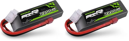OVONIC 3S Lipo Battery 50C 2200mAh 11.1V Lipo Battery with Dean-Style T Connector for RC Airplane Quadcopter Helicopter FPV Drone (Pack of 2) - size: 1pcs (Pack of 2)