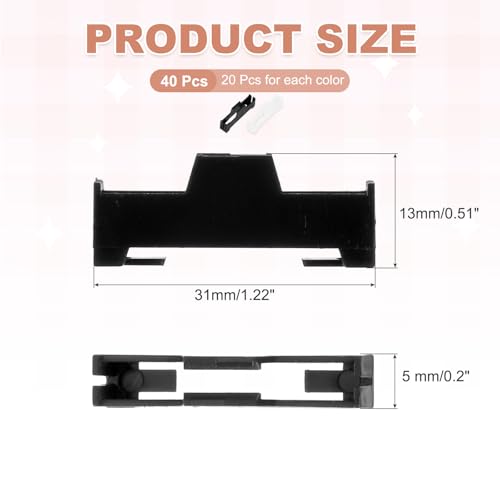 MECCANIXITY 40 Pcs Servo Extension Cable Clips Lock, Servo Cable Safety Connector Lead Wire Buckle Lock for RC Car Plane Boat DIY Y Adapter Cable, Black/White - color: Black/White
