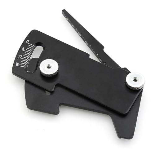 Aluminum Alloy 0-15 Degrees Adjustable RC Car Wheel Tire Camber Gauge Height Measuring Tool for 1/10 RC Car (Black) - color: Black