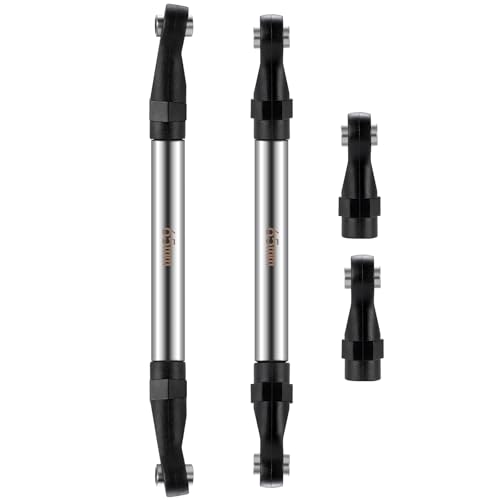 2Pcs Stainless Steel Link Rod Linkage Plastic Link Rod End，65mm | 55mm-155mm，Upgrade Parts，For Axial 1/10 SCX10 TRX4，RC Crawler Car - style: 65mm