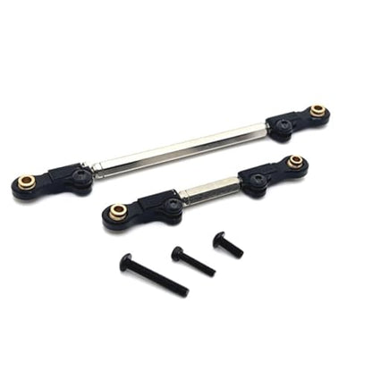 Compatible with MJX for Hyper Go H12Y 1/12 RC Crawler Car Upgrade Parts Accessories Metal Steering Link Rod Pull Rod RC Tie Link Rods(Black) - size: Black