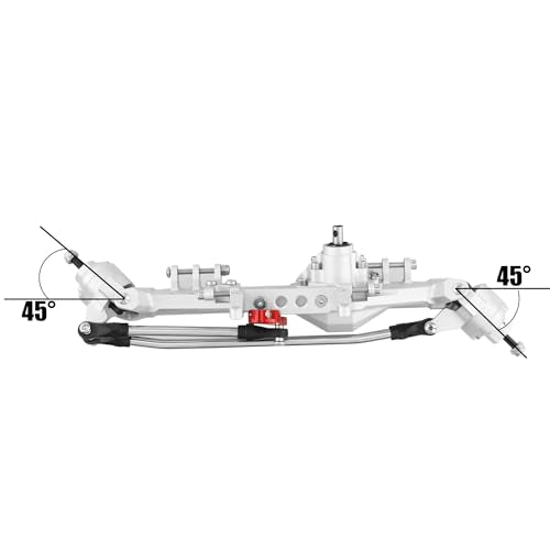1/10 RC Crawler All Metal Front and Rear Portal Axle for Axial Capra 1.9 UTB Buggy F9 CNC Machined 7075 Aluminum Integrated (Silver) - color: Silver