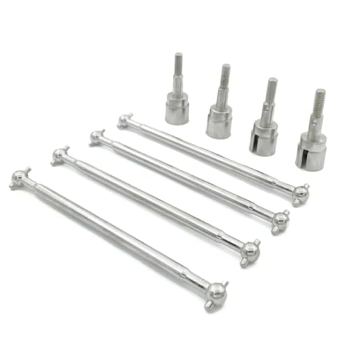 Rc Upgrade Spare Parts for HSP 94111 1/10 Steel Metal Drive Shaft 89.5mm Dogbone 08029 and Stub Axle 02033 RC Car Upgrade Replacement Spare Parts(Silver) - color: Silver