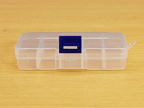 20 packs Plastic Organizer Box 10 Grids Clear Storage Container Jewelry Case with Fixed Dividers for Beads Art DIY Crafts Jewelry Fishing Tackles (20pcs 10 Grids Box) - size: 20pcs 10 Grids Box