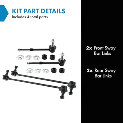 TRQ Front and Rear Sway Bar Link Set 4 Piece Compatible with 2013-2019 Ford Escape 2015-2019 Lincoln MKC - style: PSA29230